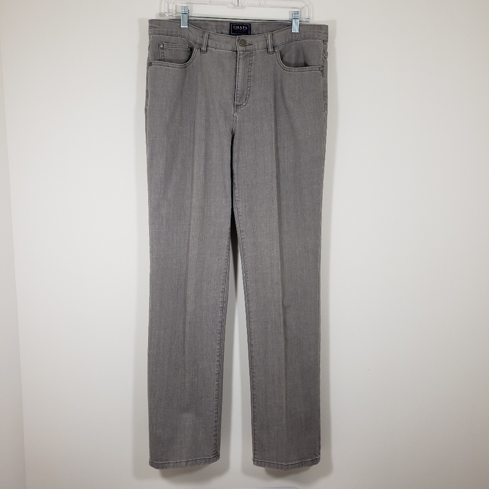 💙CHAPS Madden Straight light gray denim jeans 🤍SIZE 12